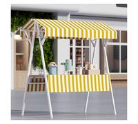 Vendeur ambulant de nourriture Stand de vendeur sur le marché, kiosque mobile portable for chariot de présentation de snacks de rue, for petites entreprises(Yellow,160x60x200cm/62x24x79in)