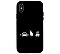 Vendeur de Voiture rétro Amusant avec Chiens de café Coque pour iPhone X/XS