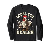 Vendeur d'œufs Local, éleveur de Poulet drôle joyeuses Pâques Manche Longue