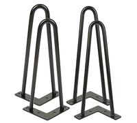 Vendeur pro Lot de 4 Pieds de Table pour Meuble Scandinave, 4pcs Pied de Table Metal avec 2 Tiges pour Table Basse et Tabouret