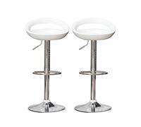 Vendeur Pro Tabouret de Bar Lot de 2 réglables en Plastique ABS Blanc, Hauteur réglables sur poignée 84-104 cm