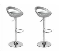 Vendeur Pro Tabouret de Bar Lot de 2 réglables en Plastique ABS Gris, Hauteur réglables sur poignée 84-104 cm