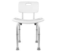 Vendeur pro Tabouret de Douche avec Dossier, Chaise de Douche pour les Personnes Handicapées, âgées et Femmes Enceintes, Charge 120KG, Réglable en Hauteur 71 à 83,5cm