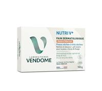VENDOME - Savon Solide Dermatologique Nutri V+ à l'Huile d'Abricot LABORATOIRES | Onctueux et nourrissant | Pour un soin doux de la peau | le savon de 100g | LOT DE 3