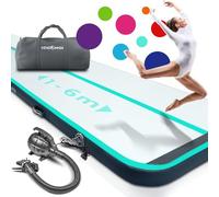 VENDOMNIA Airtrack Tapis de gymnastique, gonflable, 10/20 cm de haut, longueur : 1/2/3/4/5/6/7/8 m, avec pompe électrique et sac, tapis de tumbling, tapis d'entraînement, tapis de fitness, tapis de