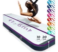VENDOMNIA Airtrack Tapis de gymnastique, gonflable, 10/20 cm de haut, longueur : 1/2/3/4/5/6/7/8 m, avec pompe électrique et sac, tapis de tumbling, tapis d'entraînement, tapis de fitness, tapis de