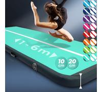 VENDOMNIA Airtrack Tapis de Gymnastique Gonflable, 10/20 cm de Haut, Longueur 1-8 m, Avec Pompe Électrique et Sac, Pour Tumbling, Entraînement et Fitness