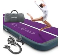 VENDOMNIA Airtrack Tapis de Gymnastique Gonflable, 10/20 cm de Haut, Longueur 1-8 m, Avec Pompe Électrique et Sac, Pour Tumbling, Entraînement et Fitness