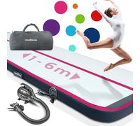 VENDOMNIA Airtrack Tapis de Gymnastique Gonflable, 10/20 cm de Haut, Longueur 1-8 m, Avec Pompe Électrique et Sac, Pour Tumbling, Entraînement et Fitness