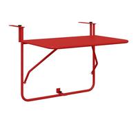 Vendre à perte - Table de balcon suspendue pliable Rectangulaire Rouge 60x40 cm Acier 39783