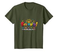 Vendre! Célébration colorée pour Les Guerriers du Week-End T-Shirt, Enfant, Olive, 10 Ans