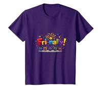 Vendre! Célébration colorée pour Les Guerriers du Week-End T-Shirt, Enfant, Violet, 8 Ans