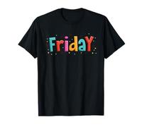 Vendredi, Jour de la Semaine, Text Doodle Funny Friday T-Shirt