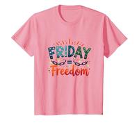 Vendredi = Liberté : Célébrez la libération du Week-End T-Shirt, Enfant, Rose, 6 Ans