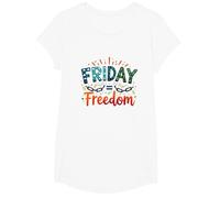 Vendredi = Liberté : Célébrez la libération du Week-End T-Shirt, Fille, Blanc, XS