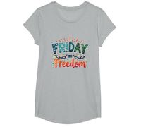 Vendredi = Liberté : Célébrez la libération du Week-End T-Shirt, Fille, Gris Chiné, XS