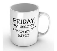 Vendredi Mon Deuxième Mot En F Préféré Tasse À Café Pratiques Tasses Drôle Tasse Pour Lait Eau Famille 330Ml