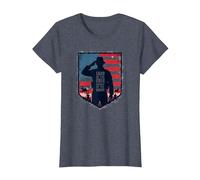 Vendredi Rouge, Terre Patriotique Militaire des Braves Libres T-Shirt, Femme, Bleu Chiné, S