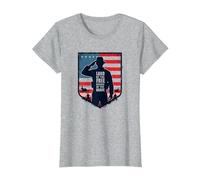 Vendredi Rouge, Terre Patriotique Militaire des Braves Libres T-Shirt, Femme, Gris Chiné, S