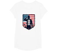 Vendredi Rouge, Terre Patriotique Militaire des Braves Libres T-Shirt, Fille, Blanc, XS