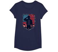 Vendredi Rouge, Terre Patriotique Militaire des Braves Libres T-Shirt, Fille, Bleu Marine, M