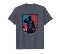 Vendredi Rouge, Terre Patriotique Militaire des Braves Libres T-Shirt, Homme, Bleu Chiné, S