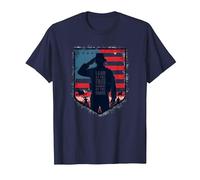 Vendredi Rouge, Terre Patriotique Militaire des Braves Libres T-Shirt, Homme, Bleu Marine, S