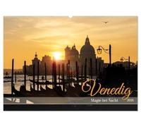 Venedig - Magie bei Nacht (Wandkalender 2026 DIN A2 quer), CALVENDO Monatskalender: Nachts in Venedig kehrt Ruhe ein nach dem Angriff der ... einzigartigen, magischen Charme zum Ausdruck.