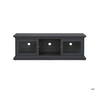 Venedig Meuble TV 2 portes vitrées et 1 tablette en verre, gris mat.