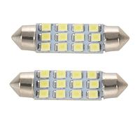 VENEKA 2X 12 SMD 3528 LED Blanc Voiture Interieur C5W Dome Feston Ampoule Lampe DC 12V 42mm