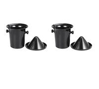 VENEKA 2X Crachoir à Vin en Plastique Noir - Taille Standard avec Seau à Champagne en Entonnoir Noir