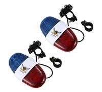 VENEKA 2X de Vibrateur avec Bell de Sirene de 4 Tons A 6 LED Feux D'Avertissement Electronique de Velo