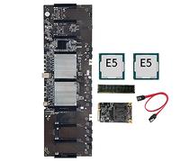 VENEKA Carte MèRe BTC X79 Double Processeur Mineur DDR3 8 PCI-E X16 avec 2620 CPU RECC 8G MéMoire MSATA 120G SATA Câble Ensemble de Carte MèRe