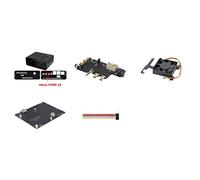 VENEKA Kit NASPi + boîtier en métal + carte d'extension X823 + carte X-C1 de rechange PWM ventilateur pour Raspberry Pie SATA HDD/SSD disque dur serveur de stockage NAS