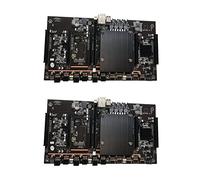VENEKA Lot de 2 cartes mères X79 H61 BTC pour minage LGA 2011 DDR3 Prend en charge 32 G 60 mm Pitch Support RTX3060 3080 Carte graphique pour BTC Miner