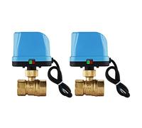 VENEKA Lot de 2 valves de zone à 2 voies - Vanne à bille électrique - 220 V DN20 (G3/4")