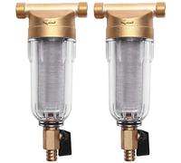 VENEKA Lot de 2 x 4 filtres à eau à bouche fendue Purificateur avant en cuivre Pré-filtre à contre-courant Élimine les contaminants de rouille et les tuyaux de sédiments