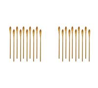 VENEKA Lot de 20 cuillères à cocktail en bois naturel à long manche - 20 cm