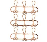 VENEKA Lot de 3 crochets muraux en rotin pour enfants - Organisateur de vêtements - Crochet de suspension en rotin - Cintre décoratif pour chambre d'enfant