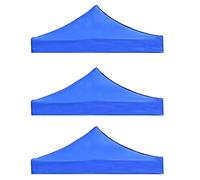 VENEKA Lot de 3 housses de rechange pour auvent de 2 x 2 m - Tissu pliable et imperméable - Bleu