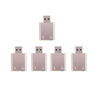 VENEKA Lot de 5 cartes audio USB 7.1 externes pour casque 3,5 mm Adaptateur stéréo audio microphone carte son pour PC ordinateur portable