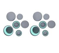 VENEKA Lot de 6 assiettes en silicone, contenant pliable en silicone, conteneur pliable, récipient, en silicone, pliable, avec couvercle bleu