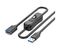 VENEKA Rallonge USB3.0 avec bouton d'alimentation, transfert de données à 5 Gbps, rallonge femelle de 3,3 pieds pour clavier PowerSwitch A