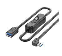 VENEKA Rallonge USB3.0 avec bouton d'alimentation, transfert de données à 5 Gbps, rallonge femelle de 3,3 pieds pour clavier PowerSwitch D