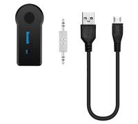 VENEKA Récepteur Bluetooth Sans Fil 2 En 1 Adaptateur Audio Audio Aux 3,5 mm avec Fonctionnalité Mains Libres Connectivité USB BT