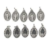Venerare Lot de 10 médailles miraculeuses 2,5 cm avec anneaux ouverts inclus - Marie Notre-Dame de Grace Made in Italy