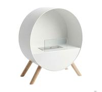 Venere - Cheminée au bioéthanol sur pied 60x72x30 cm avec brûleur 1 litre et pieds en bois de pin blanc