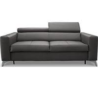 VENESETTI Canapé 3 Places Convertible en Cuir Italien de Luxe MOVIDA, Gris foncé