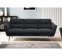 VENESETTI Canapé en Tissu Luxe 3 Places, Trendy Noir (Gris très Sombre)