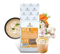 Venessa VCS 1 soupe aux champignons, 1 kg, pack d'essai - Soupe crémeuse instantanée au goût de champignon fin - Soluble et haut rendement - Pour machine à soupe automatique